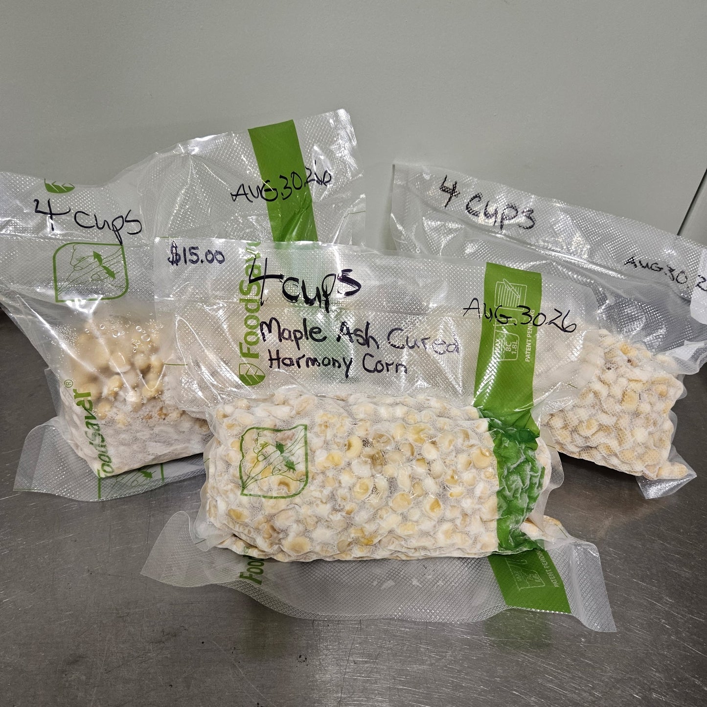 Traditionally Cured Maple Hominy Corn - 4 cups - frozen