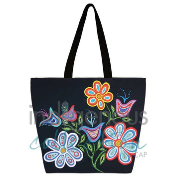 Zippered Canvas Tote Bag