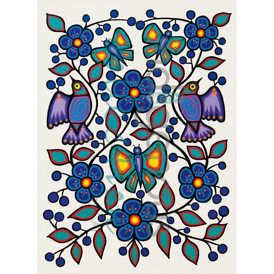 Microfibre Tea Towel  White Floral Garden