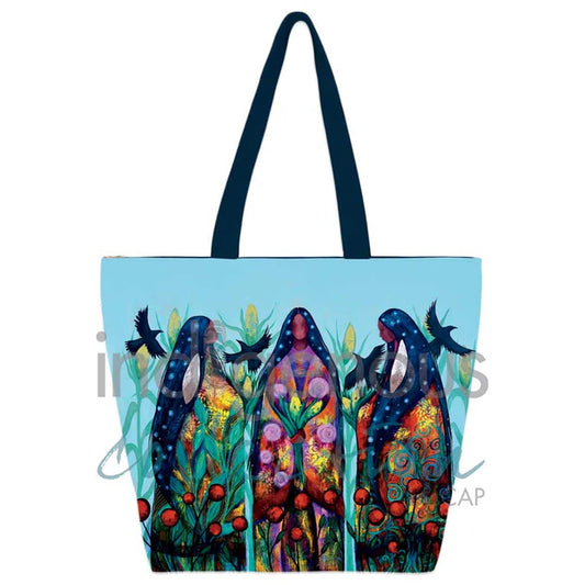 Zippered Canvas Tote Bag