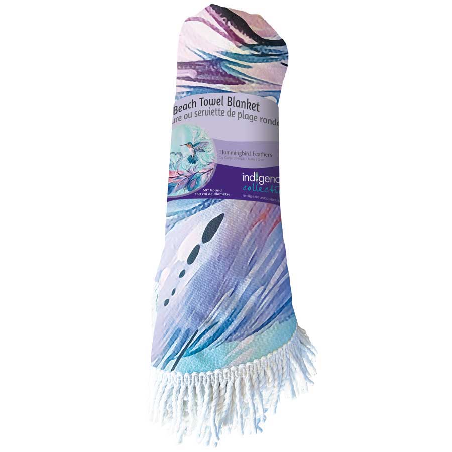 Hummingbird Feathers Round Beach Towel