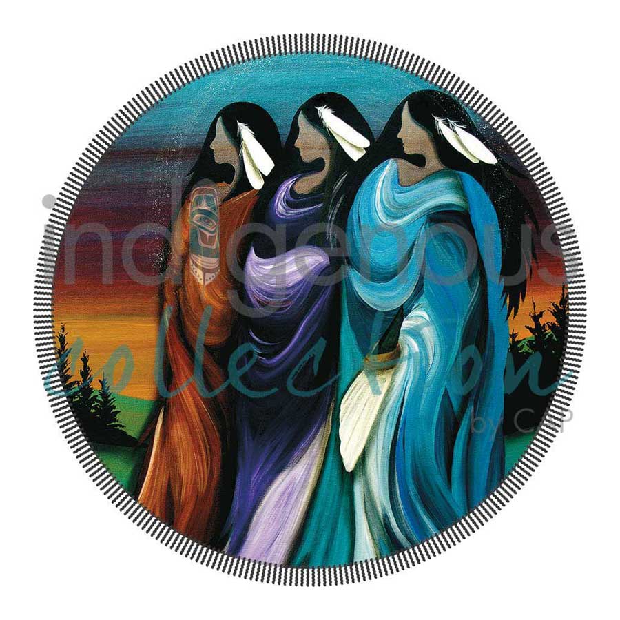 Three Sisters Round Beach Towel Blanket