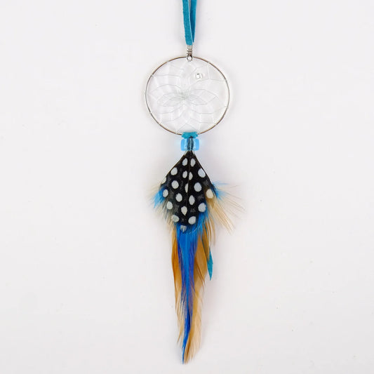 1.5" Turquoise Silver-ring Dream Catcher