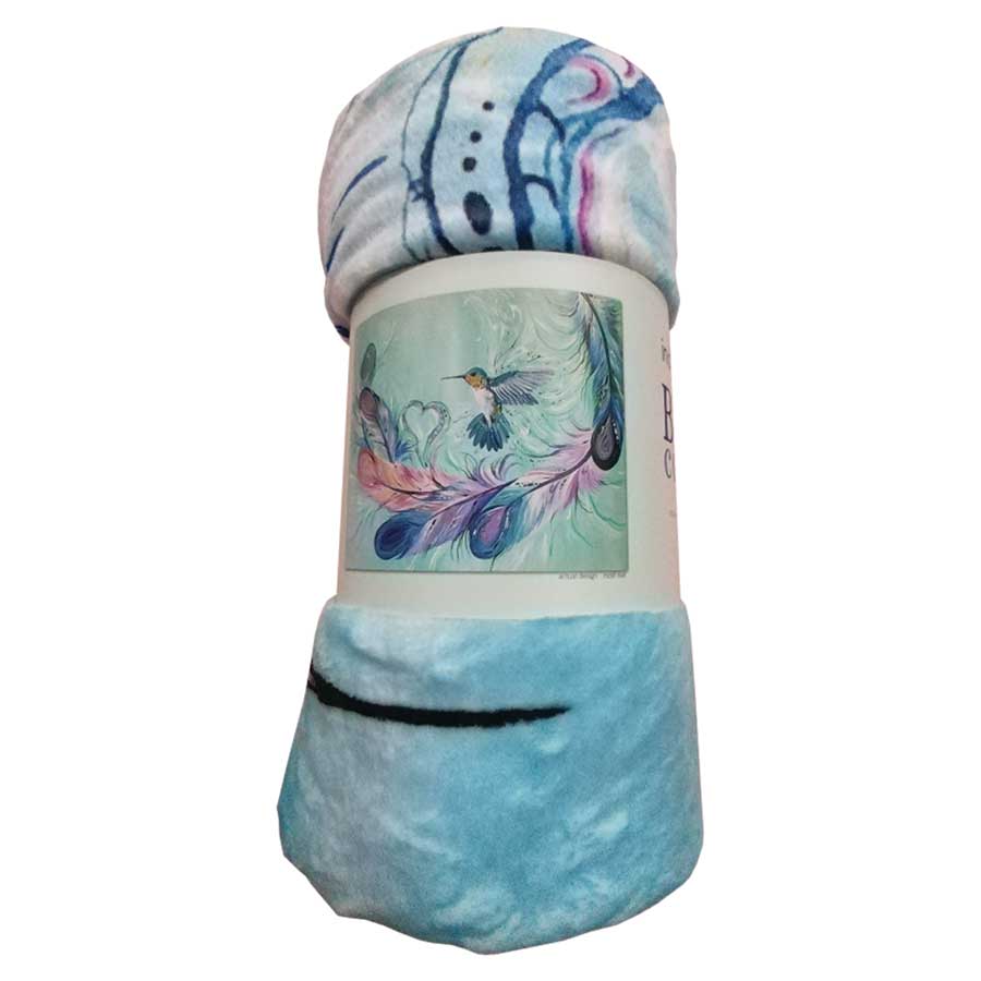 Hummingbird Feathers Fleece Blanket