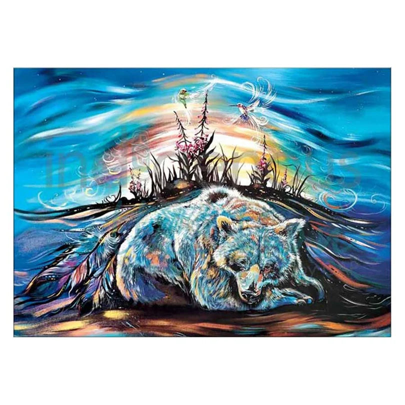 Sleepy Bear Canvas Print - Stretched - 10x8