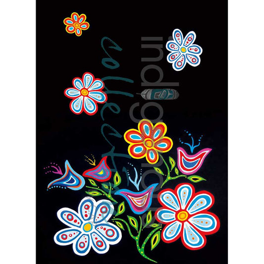 Microfibre Tea Towel  Happy Flower