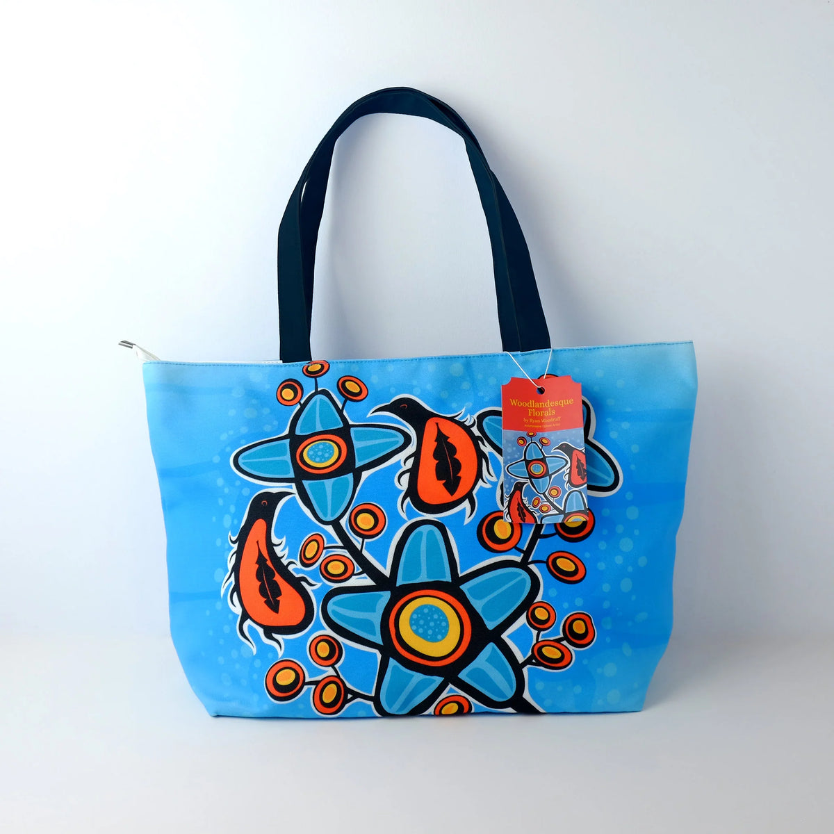 Large Tote Bag "Woodlandesque Florals" by Ryan Woodruff