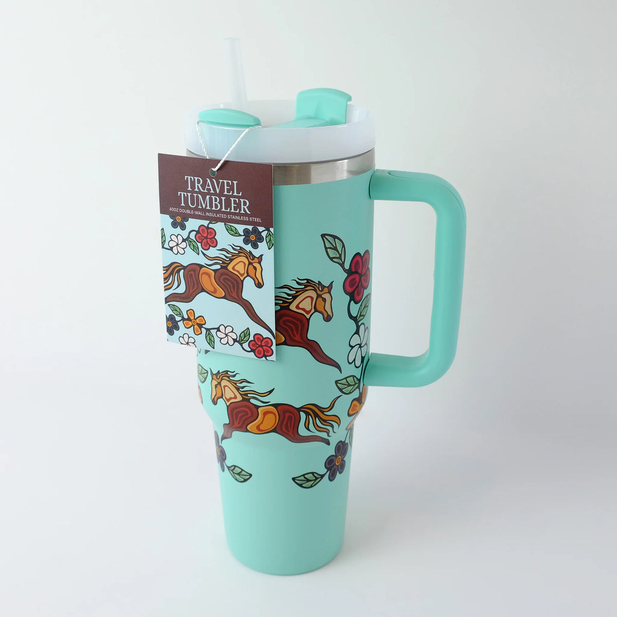 Travel Tumbler "Horses" by Storm Angeconeb