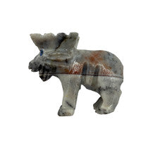 Carved Pocket Stone Moose