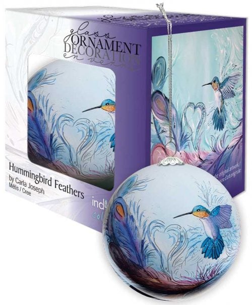 Glass Ornament - Hummingbird Feathers